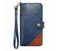 for Sony Xperia 10 VII 2025 Wallet Case with Card Holders Wrist Strap, PU Leather Flip Zipper Pocket Phone Cover, Blue