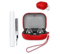 for Soundcore by Anker C30i Case Cover, Soft Silicone Protective Portable Scratch Shock Resistant Compatible with Anker Soundcore C30i Hard Shell with Cleaner Kit & Carabiner & Lanyard,Red
