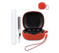 for Soundcore by Anker P20i Case Cover, Soft Silicone Protective Portable Scratch Shock Resistant Compatible with Anker Soundcore P20i Hard Shell with Cleaner Kit & Carabiner & Lanyard,Red