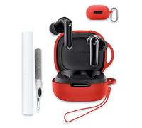 for Soundcore by Anker P40I Case, Soft Silicone Protective Portable Scratch Shock Resistant Compatible with Anker Soundcore P40I Hard Shell with Cleaner Kit & Carabiner & Lanyard,Red
