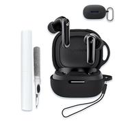 for Soundcore by Anker P40I Case, Soft Silicone Protective Portable Scratch Shock Resistant Compatible with Anker Soundcore P40I Hard Shell with Cleaner Kit & Carabiner & Lanyard,Black