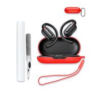 for Soundcore by Anker V30i Case Cover, Soft Silicone Protective Portable Scratch Shock Resistant Compatible with Anker Soundcore V30i Hard Shell with Cleaner Kit & Carabiner & Lanyard,Red