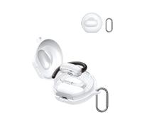 For Soundcore V40i by Anker Wireless Earbuds,daunke Soft Silicone Protective Cover,Skin Case with Carabiner,Full Protection,White