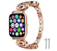 for SOUYIE T45S Smartwatch Bands, Crystal Rhinestone Diamond Jewelled Dressy Stainless Straps Compatible with ANDFZ T42 1.72/Geelyda Y20 Pro/MVEFOIT 1.7'' P42B Watch/P42B Smart Watch/OUFUNI T11 Watch