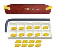 For SPB326 Groove Tool Set with 20PCS 3mm Indexable Carbide Inserts and Wrench Essential for Metalworking