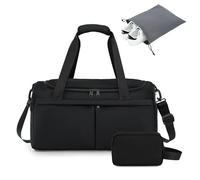 For Spirit Airlines Personal Item Bag 18X14X8 Carry On Travel Bags for Airplanes with Shoe and Toiletry Bag, Wet Pocket, Black, M, Airlines Personal Item Travel Duffle Bag With Wet Pocket and Shoe Bag