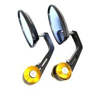 For : Sport Street Bikes Scooters Cafe Racers And Custom Cruisers 7 8 Inch Motorcycle Handlebar End Rearview Mirrors(Gold)
