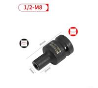 for Square Tap Socket with 1/2 Inch Drive for Use with Electric Wrench and 1/2 Inch Ratchets, Compatible with M6 to for Tap Sizes, Chrome Vanadium Steel Material (M8)