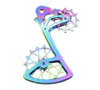 For SRAM Compatible Rear Derailleur Plate with 12T and 16T Pulley for MTB Bikes Featuring 7075 Aluminum Alloy for Garbaruk 11/12 Speed (Rainbow)