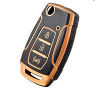 For SsangYong For Kyron 2 For Sanka For Actyon For Korando For Tivoli For Musso Key Case Cover Keychain Suitable(Black Gold)
