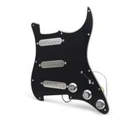 For ST SSS Silver Pickup Pickguard Electric Guitar Pickguard And Loaded Prewired Scratchplate Assembly(Bk)