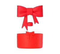for Stanley Cup, 2pcs Bow Accessories for Stanley Cups,Including Bow Straw Cover Cap and Silicone Boot, Reusable Cute Silicone Straw Lids Boot and Charm, Gift for Xmas (Red)