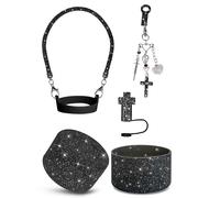 For Stanley Cup Accessories Set, Gothic Cup Accessories Including Water Bottle Handle Strap, Siliocne Stanley Cup Boot, Siliocne Straw Cover, Stanley Charms for Stanley Cup Tumbler