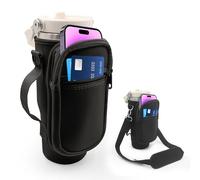 for Stanley Iceflow Flip Straw Tumbler 30 oz, Water Bottle Cup Holder Cover Carrier Sling Bag with Strap, Pouch Pocket for Phone / Accessories, add Handle for Stanley Flip Straw, Neoprene (Black)