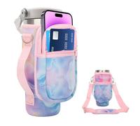 for Stanley Iceflow Flip Straw Tumbler 30 oz, Water Bottle Cup Holder Cover Carrier Sling Bag with Strap, Pouch Pocket for Phone / Accessories, add Handle for Stanley Flip Straw, Neoprene (Colorful)
