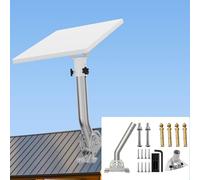 for Starlink Mini Mount, 12" Wall Roof Mounting Kit with 160° Tilt Angle Adjustable Pipe Adapter, 430 Stainless Steel Satellite Dish Mount for Eave, Roof, Pole Installation