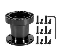 For Steering Wheel Extension-Steering Wheel Hub Adapter Connector Car Steering Wheel Hub 3Inch Universal Car Steering Wheel Hub Aluminum Spacer Steering Wheel Hub Adapter Kit (Black)