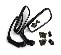 For Street Bike Scooter 8mm 10mm Bolt Handlebar End Side Rearview Mirror Chrome Black Motorcycle Retro Rearview Side Mirror(Black)