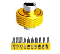 for stubby Screwdriver 1/4in Drive with Magnetic Bit Holder for Awkward Spaces - High Torque Short Wrench for Electronics(yellow)