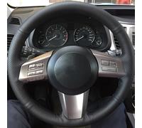 For Subaru For Outback 2010-2012 For Legacy 2009-2012 Hand-stitched Black Artificial Leather Car Steering Wheel Cover(2-Red)