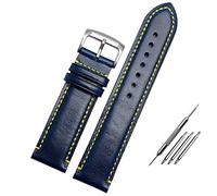 for Substitute Citizen AT8020 JY8078 Wristband Genuine Leather Strap 23mm Blue Watch Band with Folding Buckle Bracelet (Color : Blue pin Clasp, Size : 23mm)