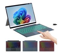 for Surface Pro 7+/7/6/5/4/3 Keyboard, Bluetooth Wireless Surface Pro Keyboard with Palm Rejection Touchpad, Microfiber Leather, Type-C Charging, 7-Color Backlight for Microsoft Surface Pro 13-inch