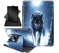 for Surface Pro X Plus 2024,Pro X 2020/2019 13 Inch,360 Degree Rotating Stand Smart Protective Case for New Microsoft Surface Pro X 13 inch Tablet,Moon Forest Wolf