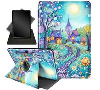 for Surface Pro X Plus 2024,Pro X 2020/2019 13 Inch,360 Degree Rotating Stand Smart Protective Case for New Microsoft Surface Pro X 13 inch Tablet,Flower and Fantasy Castle