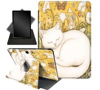 for Surface Pro X Plus 2024,Pro X 2020/2019 13 Inch,360 Degree Rotating Stand Smart Protective Case for New Microsoft Surface Pro X 13 inch Tablet,Cat and Butterfly Flower
