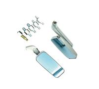 For Suzuki Black/Chrome Retro Motorcycle Side Mirrors Aluminum Alloy Cruiser Chopper Rear View Mirror Universal 8/10MM(Chrome Mirrors)