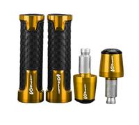 For Suzuki DL250 DL650 DL1000 V-STROM VSTROM DL 250 650 1000 Motorcycle 7/8" 22mm Handlebar Grips End Handle Bar Cap End Plug(Gold gold black)