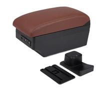 For Suzuki For Baleno Armrest Box Center Console Modification Accessories Cup Holder Large Space USB Interface(C brown 7 USB)