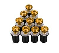 For Suzuki For GSXR 600 750 1000 K1 K2 For K3 K4 K5 K6 10PCS Motorcycle Windscreen Windshield Bolts Screws Nut Fastener with Washers(Gold)