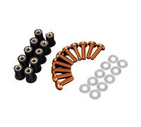 For Suzuki For GSXR 600 750 1000 K1 K2 For K3 K4 K5 K6 K7 For K8 For K9 K11 5mm 10PCS Motorcycle Windscreen Windshield Bolts Screws Nut Fastener with Washers(Orange)
