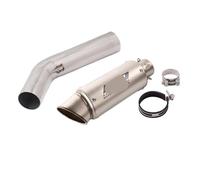 For Suzuki For GSXR 600 750 2006 2007 For K6 K7 Exhaust Tips Motorcycle Mid Link Pipe 51mm Muffler Silencer Exhaust Muffler Pipe(Silver-C)