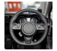 For Suzuki For Jimny For Sierra For Swift Sport For Teszt For Baleno 2018-2022 Year Car Hand-sewing Microfiber Leather Braiding Steering Wheel Cover(Green stitch)