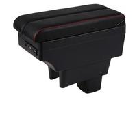 For Suzuki For Swift Car Armrest Box With Phone Charging USB Interface Cup Holder Elbow Rest Center Console Storage Armrest Box Cover(B-Black white lines)