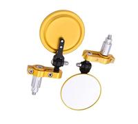 For SUZUKI MSX125 GSR/GSXR 600/750/1000 DRZ400 SV650 GSR600 Handle Bar End Side Mirrors Black Foldable 3" Round 7/8"(Gold)