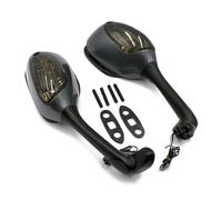 For Suzuki SV650 SV650S 2003-2008 2004 2005 2006 2007 SV1000 SV1000S 2003-2007 2004 2005 2006 2PCS Motorcycle Mirror Handlebar With Turn Signal Light Mirror Compatible Parts(Black 2)
