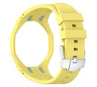 For Swatch AP Royal Pop Watch Case Band Integrated PC Case Silicone Straps Adjustable Pocket Watch Modified Wrist Strap Pocket Watch Changer To Wristwatch Mod Kit (Yellow 12)