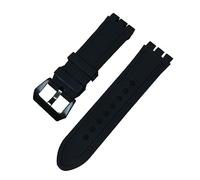 For Swatch For YOS440 For YOS413 For YOS424 Silicone Strap Mens Black Rubber Watchband Wrist Strap Bracelet 23m Watch Accessories (Color : Black black buckle, Size : 23mm)