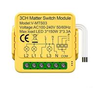for Switch Module for Home Automation, 1/2/3 Gang WiFi for Relay Circuit Breaker with APP & Voice Control, Compatible with for Alexa Go(3CH)