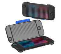 for Switch2 Case, Hard PC Travel Protective Cover with Anti-Slip Matte Finish, Reserved Charging Port, Ultra-Thin Portable Carrying Case for Switch 2 Accessories (Transparent Black)