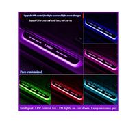 (For T-ESLA, 2 PCS Rear door) Customized Car door Sill light logo Projector lamp Power Moving LED Welcome