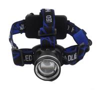 for t6 LED Headlamp Dual Lens Adjustable Focus 200m for t6 | 10W for t6 LED bulb, high brightness output, aluminum alloy body, heat resistant, build(Black)