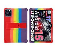 for TABWEE T50/T90/W90 Case 11 Inch 2025 Tablet with PC Kickstand, Soft Silicone, Washable, Thickened Corner Shockproof Case, Rainbow
