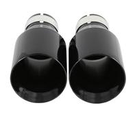 For Tailpipe 2 PC Car Modified Stainless Steel Glossy Black Exhaust Pipe Universal Bevel Edeg Shiny Muffler Tip Exhaust Tips Dual Muffler Tip