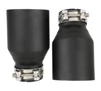 For Tailpipe 2PC Car Straight Flange Matt Black Sandblasting Exhaust Pipe Stainless Steel Muffler Tip Exhaust Tips Dual Muffler Tip