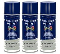 For Takeuchi Digger Excavator Aerosol Spray Paint Can Red/Grey Enamel Mini, Micro Digger TB210 TB216 TB219 - Grey x3