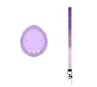 for tamagotchi Paradise Case Hard PC Material - Full Body Protective Shell with Wrist Strap Scratch Resistant Transparent Purple Game Console(Purple)